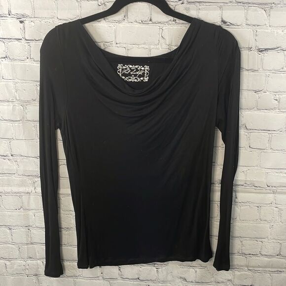 White House Black Market Tops - 🖤 White House Black Market Black Drape Front Top - Size Medium